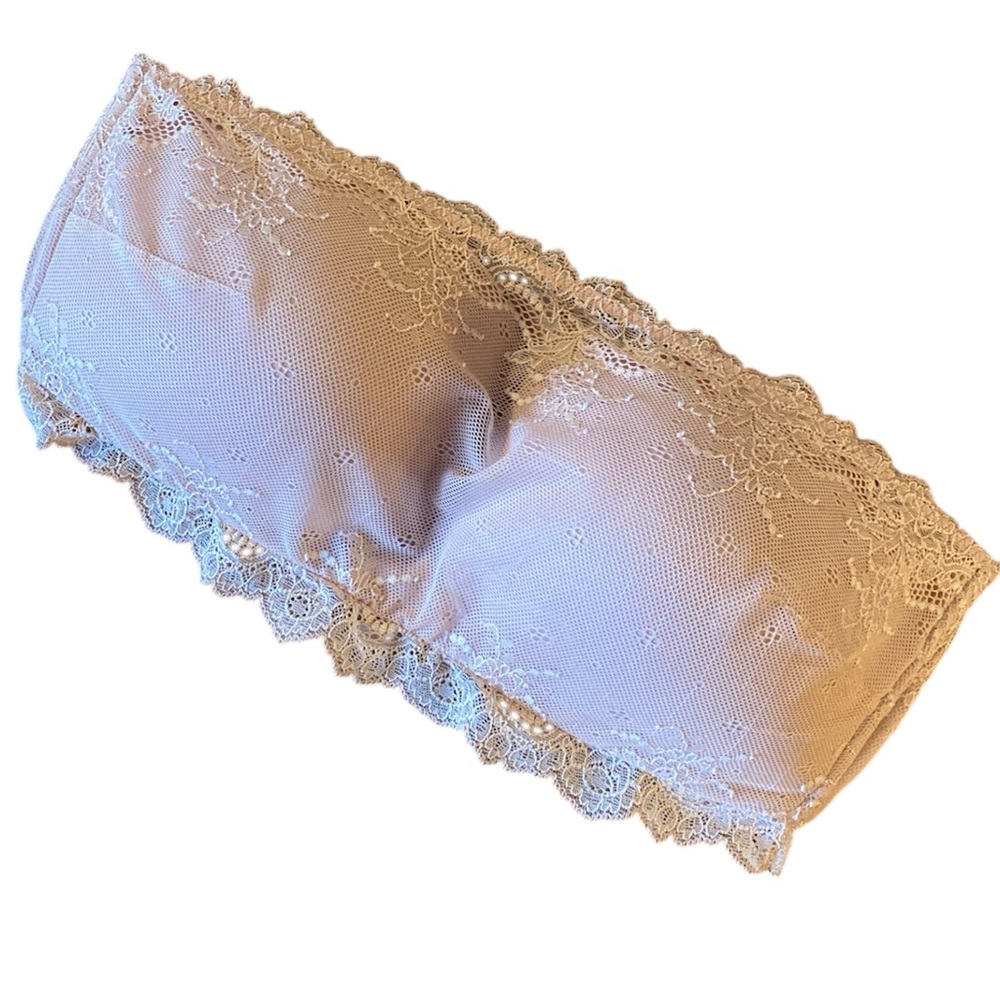 SPANX Lace Bandeau | Soft Beige | L | Like New